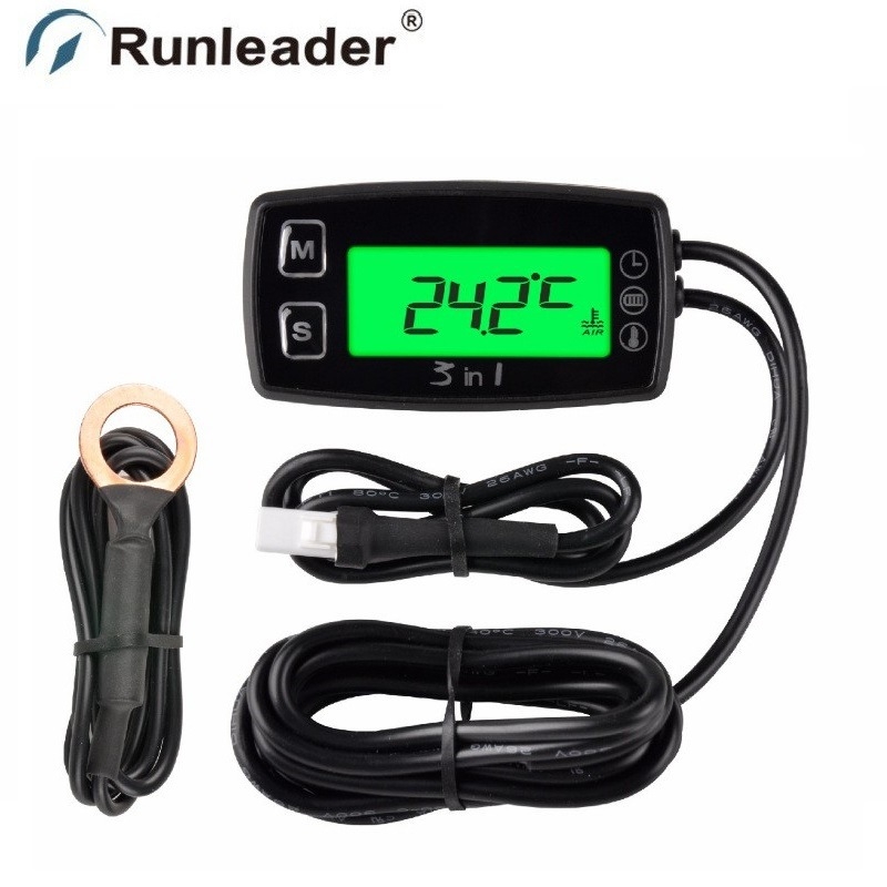 RL-TM005 Μονάδα παρακολούθησης κινητήρα για μοτοσικλέτα – PT100 αισθητήρας θερμοκρασίας, Θερμοκρασία λαδιού, Θερμοκρασία νερού, Μετρητής τάσης, Ρολόι