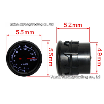 Automobilio išmetamųjų dujų temperatūros matuoklis, modelis 6379, ABS plastikas, 12V DC, diapazonas 300–1300 °C, septynių spalvų reguliuojamas ekranas