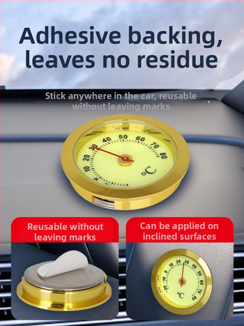 Mini auto termometrs un mitruma mērierīce, mehāniska, WS22 modelis, ar gaismas displeju