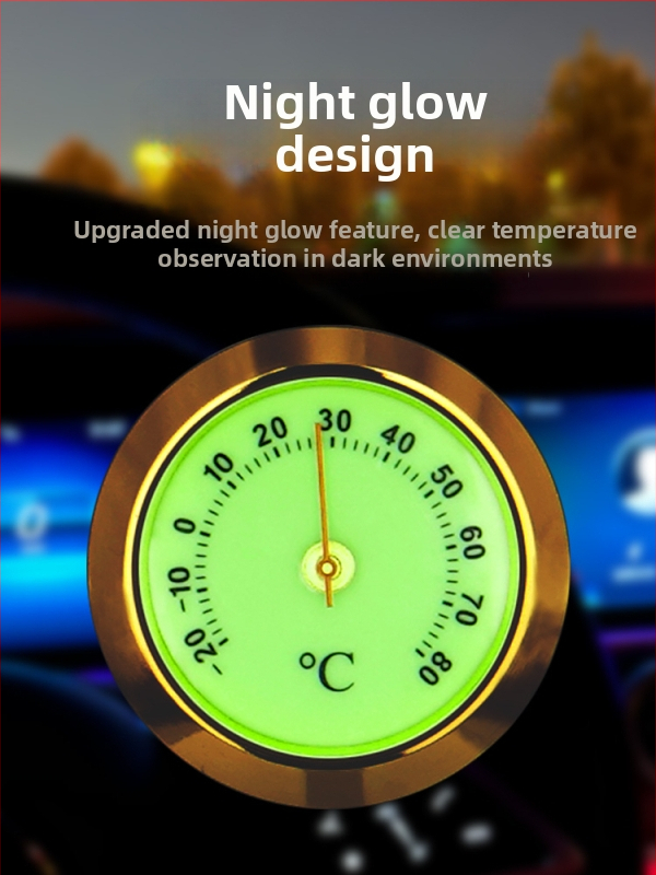 Mini auto termometrs un mitruma mērierīce, mehāniska, WS22 modelis, ar gaismas displeju