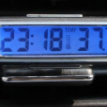 Автомобилен електронен часовник с дисплей за температура и влажност, нощно осветление, регулируем ъгъл