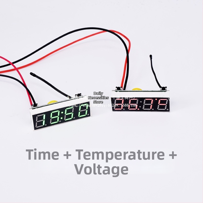 Automobiļu digitālais pulkstenis ar ūdens temperatūras indikatoru, modul ar regulējamu leņķi