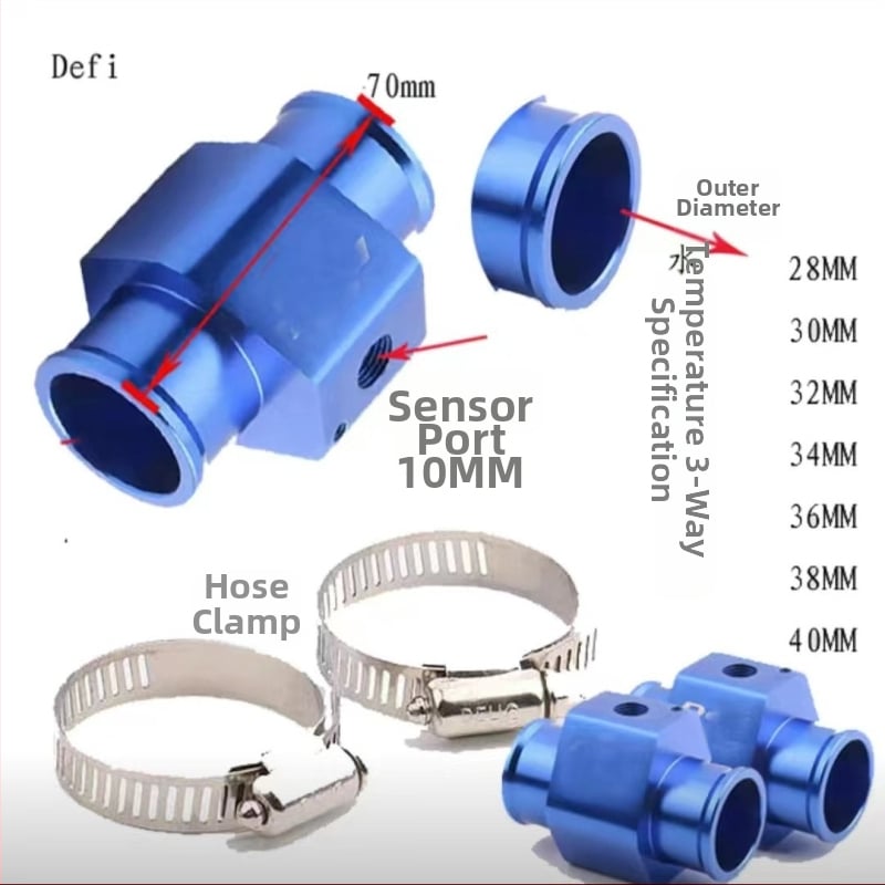 Automobilio vandens temperatūros sensoriaus trijų išėjimų adapteris – aliuminio lydinys, Water Tee modelis, 115 g
