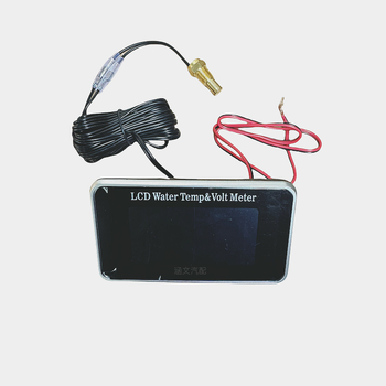 Dviejų funkcijų vandens temperatūros ir įtampos matuoklis, 12/24V, su LCD ekranu, skirtas automobiliams ir sunkvežimiams