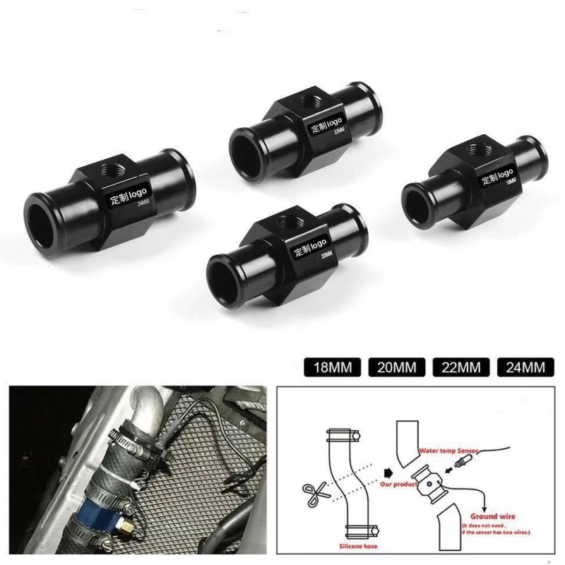 Aluminijski T spoj za mjerenje temperature rashladne tekućine na motociklu, 18-40 mm