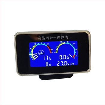 LCD keturių funkcijų matuoklis automobiliui: alyvos slėgio, alyvos lygio, vandens temperatūros ir voltmetro; universalus įtampa 9–33V; suderinama su 12V/24V sistemomis; ABS plastikas ir stiklas.
