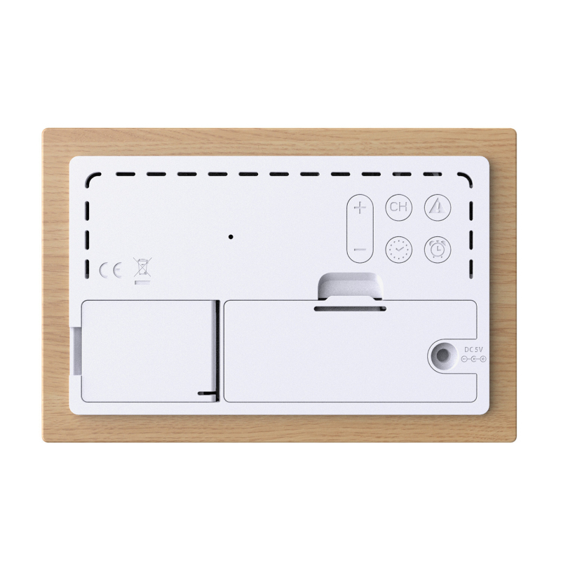 Σταθμός καιρού με ξύλινο περίβλημα, εσωτερική/εξωτερική θερμοκρασία και υγρασία, ασύρματη πρόγνωση καιρού, μοντέλο FJ3399C, ξυπνητήρι με λειτουργία αφύπνισης