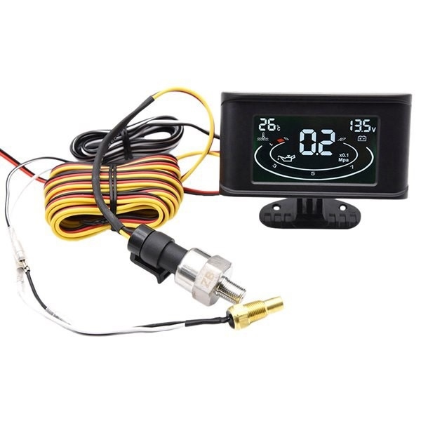 Panou de instrumente cu afișaj LED – trei în unu: temperatură a apei, presiune a uleiului, tensiune; 12V/24V, LCD mare