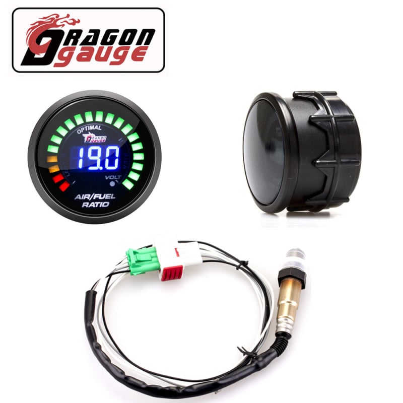 Instrument de combustibil auto Dragon Gauge 623YCG, afișaj digital aer-carburant cu senzor de oxigen, 12V