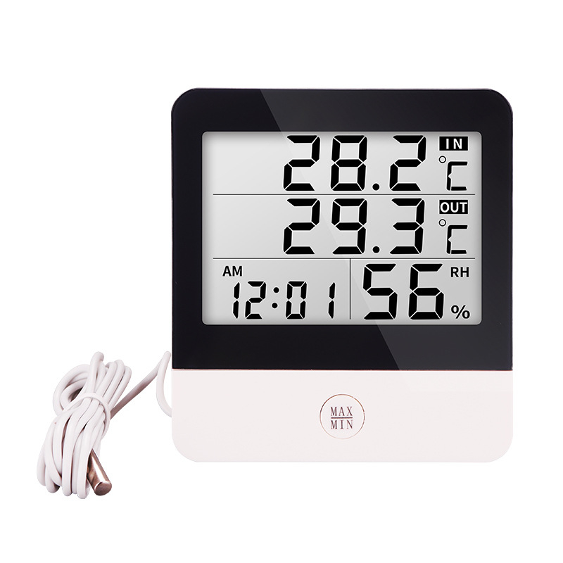 Електронен измервател за температура и влажност CJM-260A с водоустойчива сонда, памет за запис, температурен диапазон -50 до 70 °C, точност на влажността 0,01% RH