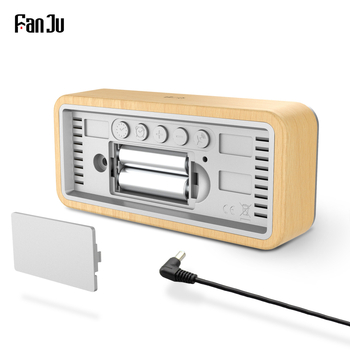 Ψηφιακός μετρητής θερμοκρασίας και υγρασίας με VA HD οθόνη, ρολόι καιρού από μασίφ ξύλο, RF ασύρματο προγνωστικό καιρού, αιώνιος ημερολόγιο