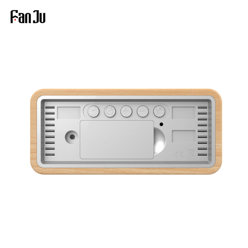 Ψηφιακός μετρητής θερμοκρασίας και υγρασίας με VA HD οθόνη, ρολόι καιρού από μασίφ ξύλο, RF ασύρματο προγνωστικό καιρού, αιώνιος ημερολόγιο