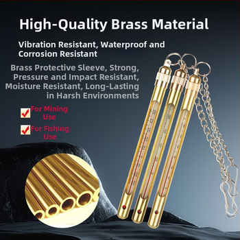 Pramoninis kasybos termometras su metaliniu apsauginiu gaubtu, vario ir nerūdijančiojo plieno korpusais, gyvsidabrinis, didelis tikslumas