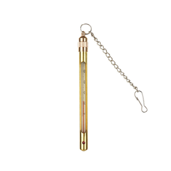 Pramoninis kasybos termometras su metaliniu apsauginiu gaubtu, vario ir nerūdijančiojo plieno korpusais, gyvsidabrinis, didelis tikslumas