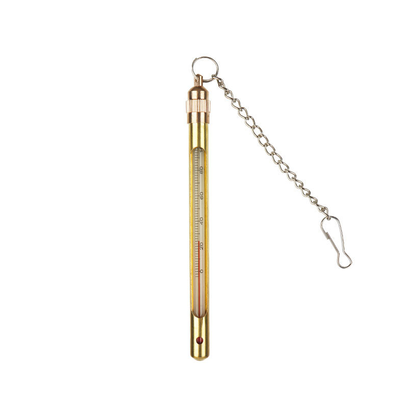 Pramoninis kasybos termometras su metaliniu apsauginiu gaubtu, vario ir nerūdijančiojo plieno korpusais, gyvsidabrinis, didelis tikslumas