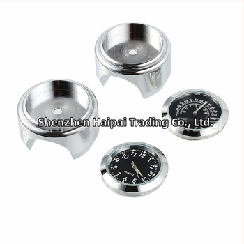 Motocikla stūres pulkstenis HPQ M25714 — alumīnija sakausējums — laika un temperatūras displejs