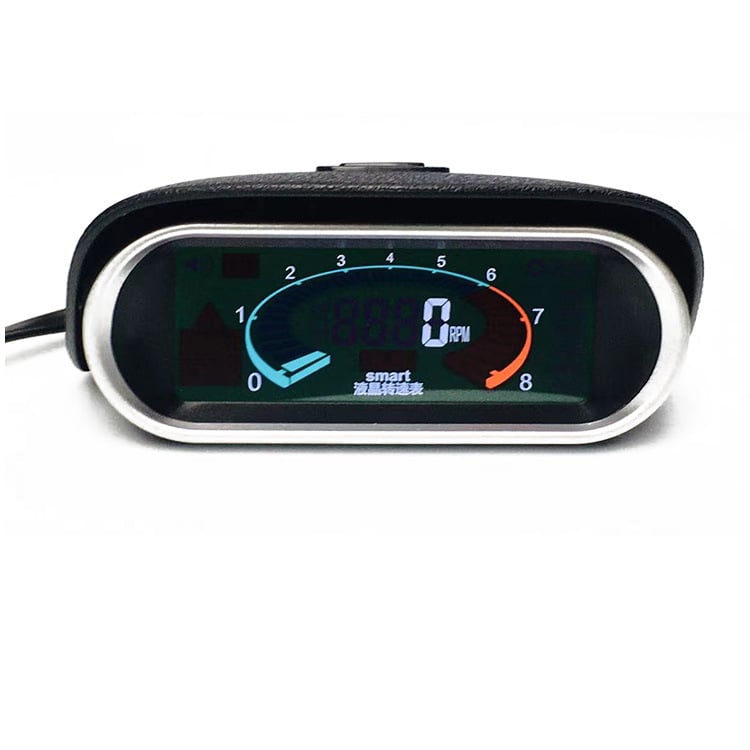 Automobilio LCD horizontinis tahometras, modelis 9V-36V Universal, įtampa 9V-36V, medžiaga stiklas-plastikas