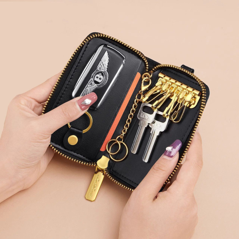 Raktų dėklas iš PU medžiagos, paprastas dizainas, miesto stilius, atspari vandeniui ir dėvėjimuisi.