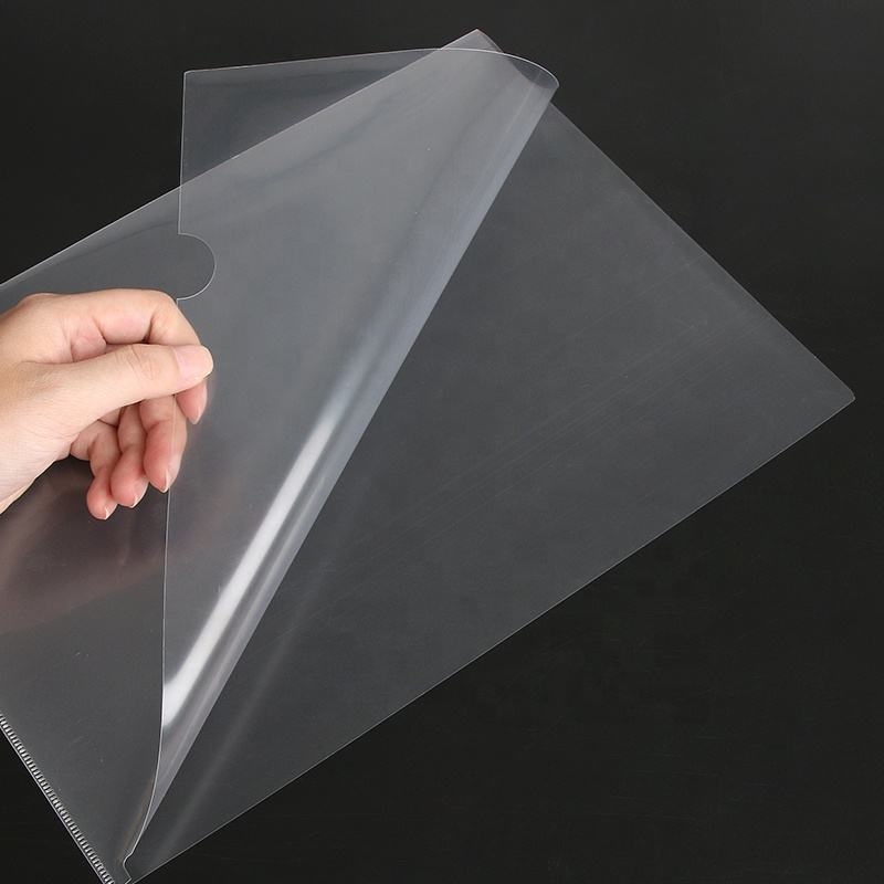 PP папка A4, едноклипова, прозрачна за документи — клип 0.1, дебелина на плочата 0.1, ширина на гърба 0.1