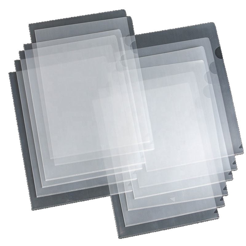 PP папка A4, едноклипова, прозрачна за документи — клип 0.1, дебелина на плочата 0.1, ширина на гърба 0.1