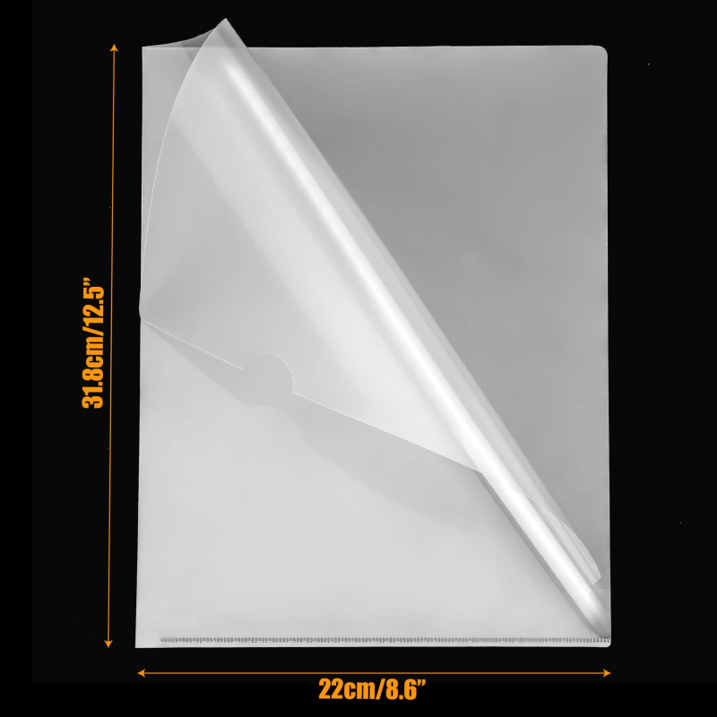 PP папка A4, едноклипова, прозрачна за документи — клип 0.1, дебелина на плочата 0.1, ширина на гърба 0.1