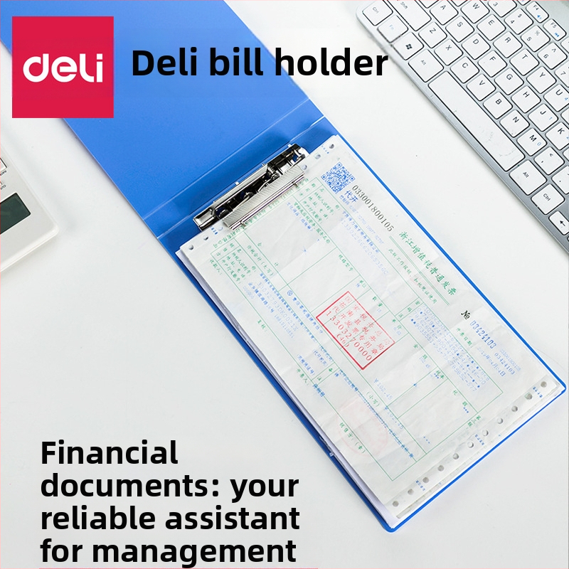 Deli 5353 plastmasas dokumentu mapīte ar klipu A6 formātam