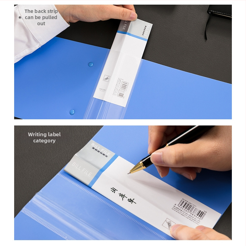 Deli 5353 plastmasas dokumentu mapīte ar klipu A6 formātam