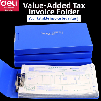 Deli 5355 Plastmasas rēķinu mapīte ar vienu stingru klipsu, ūdensdroša