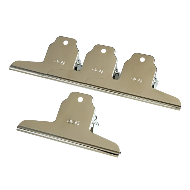 Deli 9531 Velika klipsa od nehrđajućeg čelika za ulaznice i dokumente, metalni klip, pakiranje od 4 komada