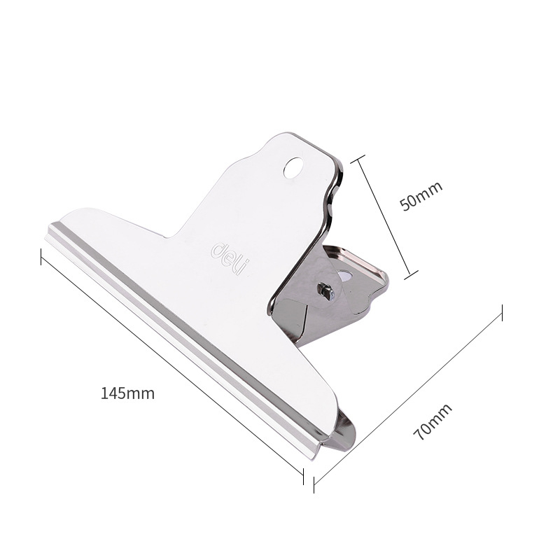 Deli 9531 Velika klipsa od nehrđajućeg čelika za ulaznice i dokumente, metalni klip, pakiranje od 4 komada