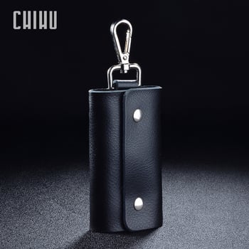 CY040 natūralios odos raktų dėklas, unisex, pirmas karvės odos sluoksnis, be pamušalo, anti-cut, išplėčiamas