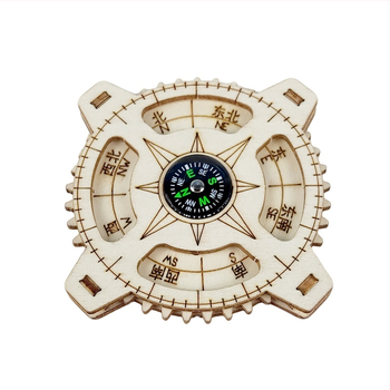 Дървен комплект за направи си сам компас за деца — STEM образователна играчка, подходящ за деца 7–14 г., развива ръчно-очна координация и когнитивни умения