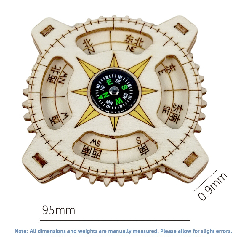 Medinis DIY kompasų rinkinys vaikams — edukacinė STEM žaislas 7–14 metų amžiaus, lavina rankų-akių koordinaciją ir pažintines įgūdžius