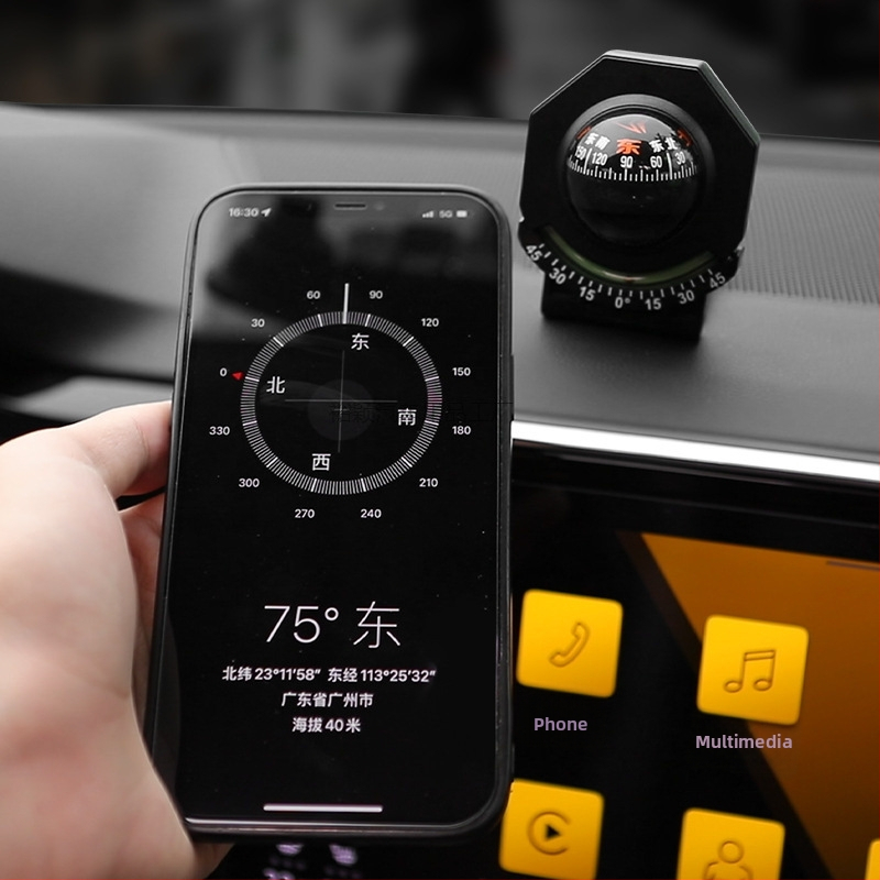 Automobilinis kompasas su nuolydžio matavimo funkcija, nešiojamas, šviesos, metalinis korpusas