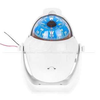 Jūras kompass ar magnētiskās deklinācijas regulēšanu un LED nakts gaismu ārējai lietošanai