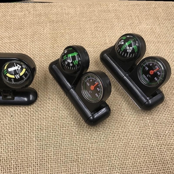 Termometru de interior pentru mașină și busolă — termometru sferic din metal, 2 în 1 (Material: metal; Tip: termometru și busolă 2 în 1; Aplicație: automobil)