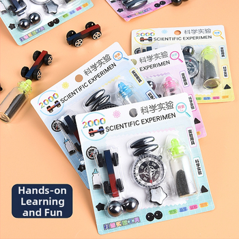 Комплект за магнитни научни експерименти с компас — образователна играчка за ученици, развитие на интелекта, практична работа и координация ръце-око (7–14 г)