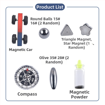 Комплект за магнитни научни експерименти с компас — образователна играчка за ученици, развитие на интелекта, практична работа и координация ръце-око (7–14 г)