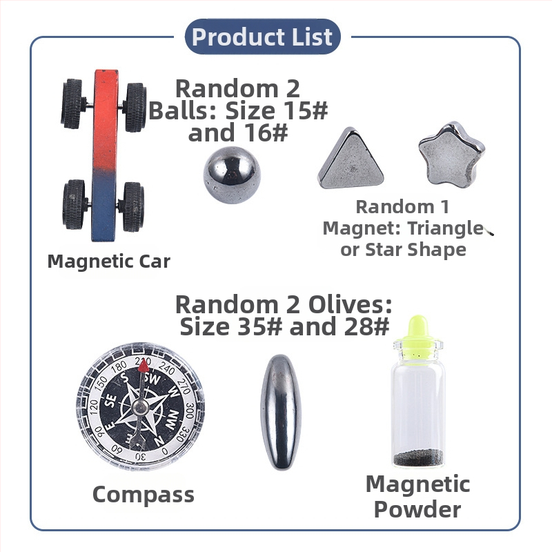 Magneti ja kompassi teaduskatsete komplekt — hariv füüsika mänguasi, interaktiivne õppimine 7–14-aastastele