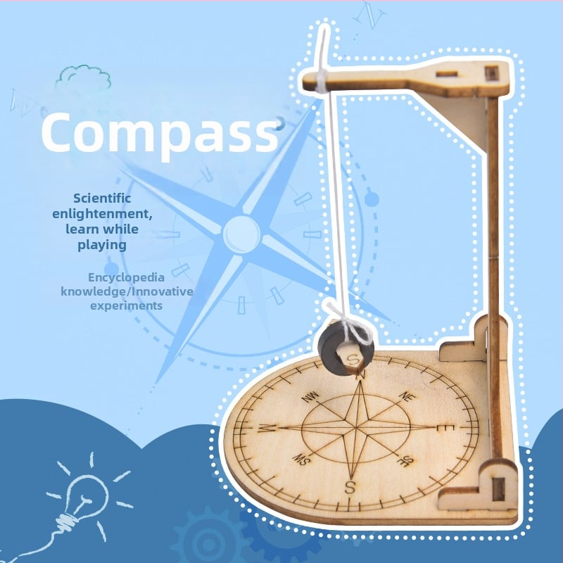 Дървен комплект за компас модел – DIY за деца на 7–14 г., образователна играчка по физика
