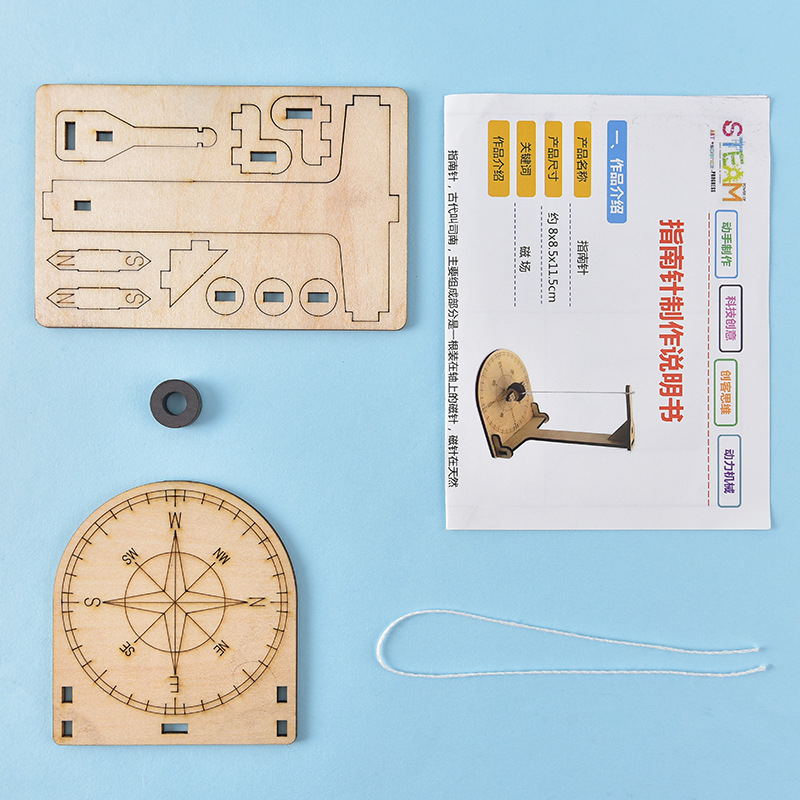 Дървен комплект за компас модел – DIY за деца на 7–14 г., образователна играчка по физика