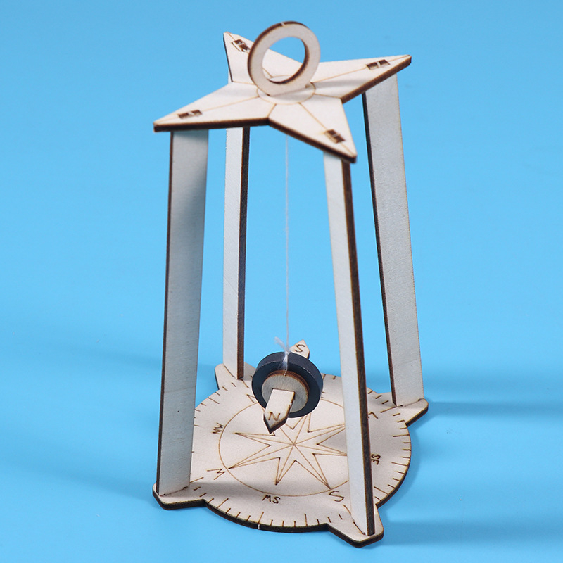 Дървен образователен научен комплект за деца – пъзел за сглобяване, DIY компас и физични експерименти в чанта, за деца на възраст 7–14 години