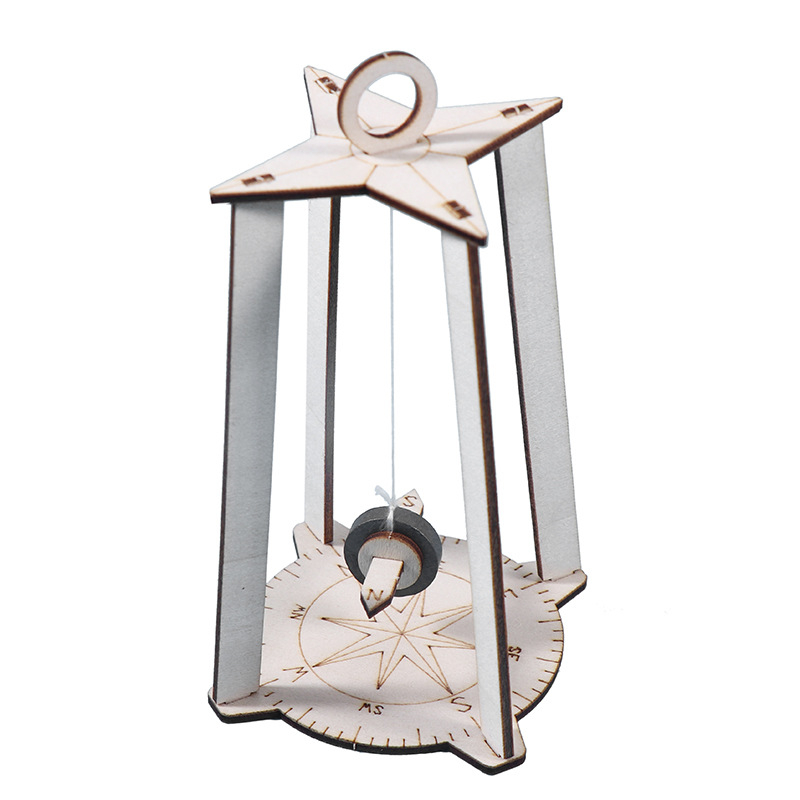 Дървен образователен научен комплект за деца – пъзел за сглобяване, DIY компас и физични експерименти в чанта, за деца на възраст 7–14 години