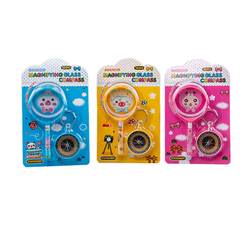 Švietėjiška žaislas: didinamasis stiklas ir kompasų rinkinys – plastikas, vaikams 3–6 metai, Ze Yu, dėklinė pakuotė, emocijų, regos ir intelekto vystymas