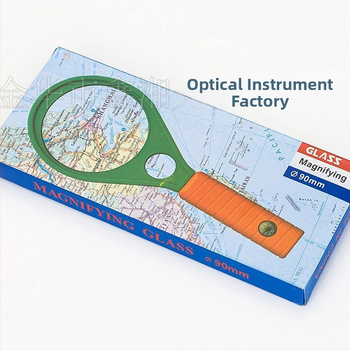 90 mm dubultās lēcas palielināmais lupas ar kompasu, plastmasas tenisa raketes dizains