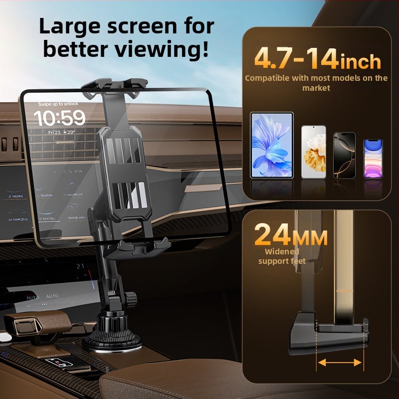 Θήκη αυτοκινήτου για κινητό για θέση ποτηριού στην κεντρική κονσόλα, καθολική, κατάλληλη για μπροστινό επιβάτη, εγκατάσταση με κλικ