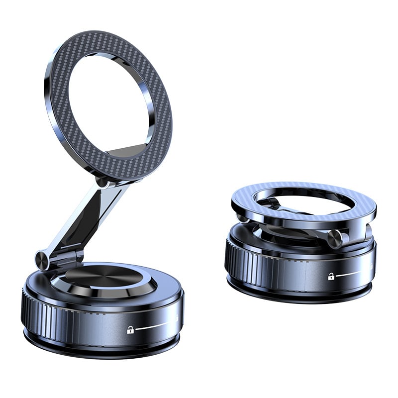 Държач за телефон за автомобил с вакуумно всмукване, метална рамка, въртене на 360°, универсална съвместимост