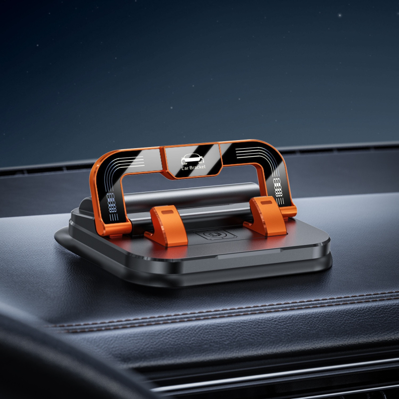 Държател за телефон в кола с въртене на 360° и вакуумна лепяща поставка за таблото — универсална съвместимост