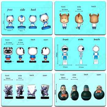 PVC pločica za parkiranje u obliku lutke, prilagođena s 3D izgledom i otvaranjem kalupa, model Doll zj-20241029002