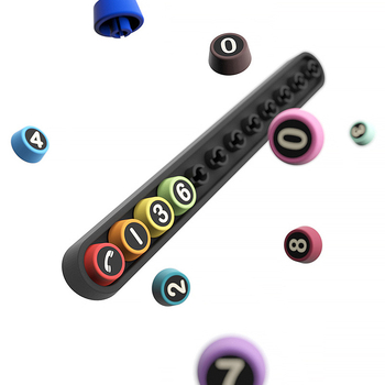 bbdd Eredeti tervezés – Alap kiadás Ideiglenes parkolási szám tábla, műanyag, modell Pindoudou Basic, logó nyomtatás elérhető